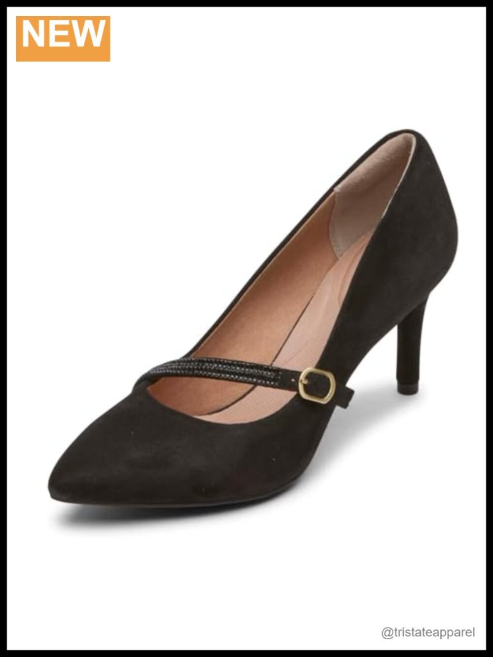 Rockport Total Motion Mary Jane Pump Suede Pointed Toe